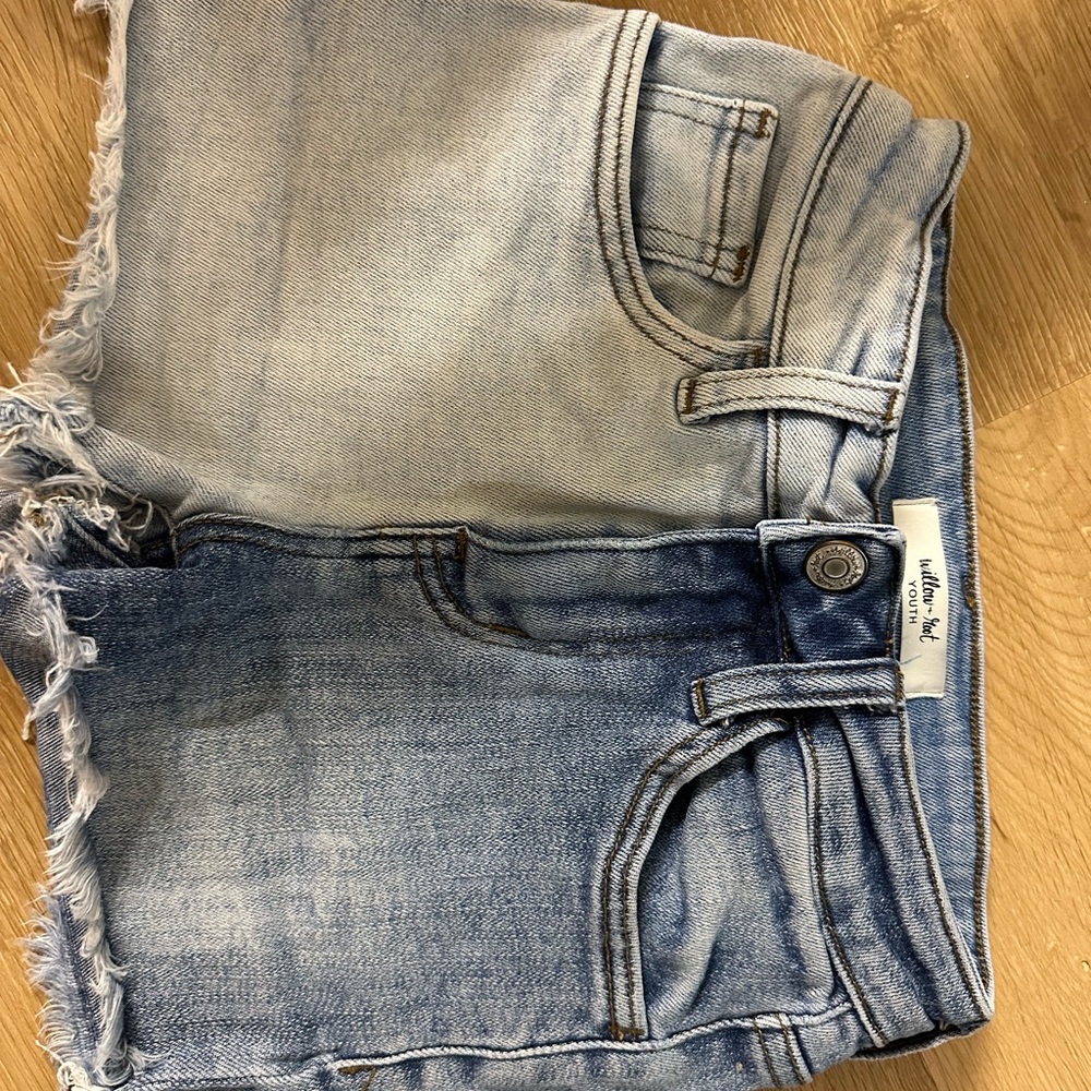 Blue Denim Distressed Shorts